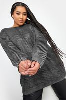 yours jersey de punto negro efecto metalico mujer curvy y tallas grandes yours
