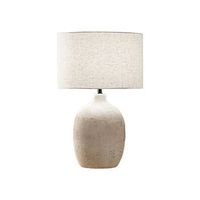 lampara de mesa de ceramica perenz color beige con pantalla de tela diametro 35 cm alto 55 cm bombilla 1xe27 max 60w no incluido