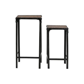 Mesita Auxiliar Set 2 Hierro 38x38x75 Reciclada