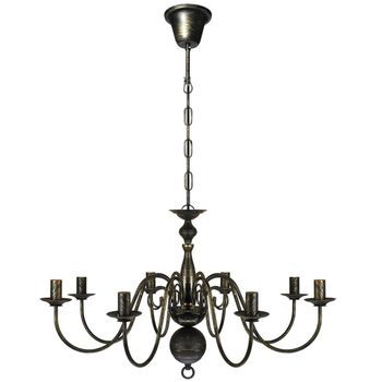 Lámpara De Araña Antique Metal Negro 8 Bombillas E14 Vidaxl