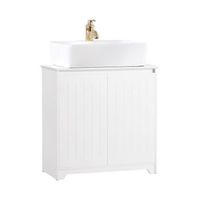 mueble para debajo del lavabo fregadero armario de bano armario de almacenaje de suelo 2 puertas 60 x 30 x 60 cm bzr108-w sobuy es
