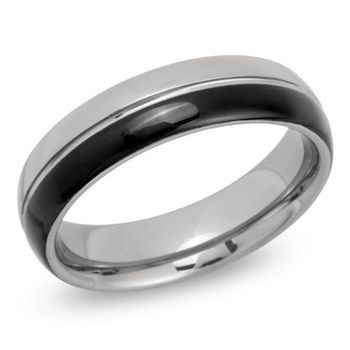 Anillo tungsteno ranura brillante anillos tungsteno