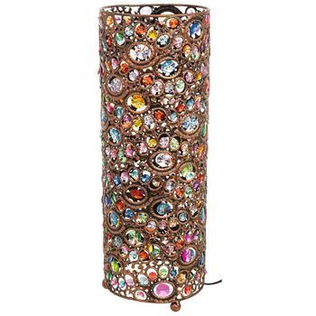 Lámpara De Metal Y Cristal Acrilico De Colores D18x49.5