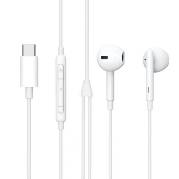 eSTUFF In-ear Headphone for USB-C Device Auriculares Alámbrico Dentro de oído Llamadas/Música USB Tipo C Blanco