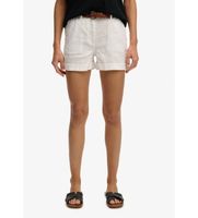 superdry para mujer w7110496a shorts mid rise linen blanco 28 casual lino