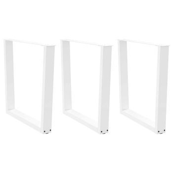 Patas Para Mesa De Comedor En Forma De V (3 Unidades), Color Blanco, 90 X (72-73,3) Cm, Acero Vidaxl