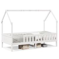 cama infantil  cama para ninos  cama con forma de casa de ninos madera maciza blanca 90x200 cm