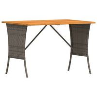 mesa de jardinrmesa para exterioresrmesa de patio superficie de madera ratan pe gris 105x75x72 cm