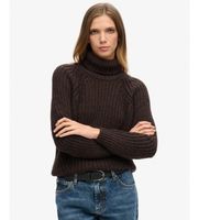 superdry para mujer w6110397a jersey slouchy stitch cuello vuelto marron m casual acrilico