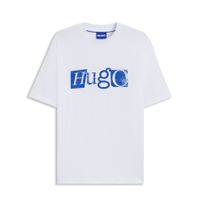 hugo blue camiseta de punto de algodon 50543485-100