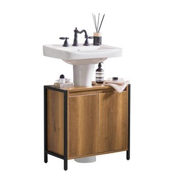 Sobuy Bzr63-ii-pf Mueble Para Debajo Del Lavabo Armario De Baño De Suelo 1 Estante Y 2 Puertas 60 X 30 X 60 Cm Es