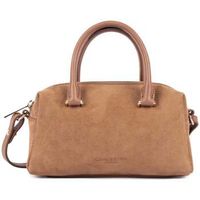 lancaster bolso de mano bolso de mano con cremallera suede cube camel para mujer