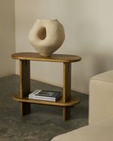 mesa auxiliar de madera de abeto en color natural 70 cm