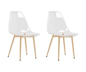 Vidaxl sillas de comedor 2 unidades transparente pet
