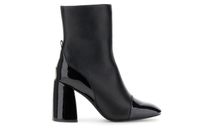 botines de piel con inserciones de charol black 36