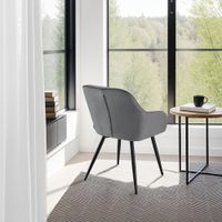 6 sillas de comedor efecto terciopelo 58 x 62 x 82 cm grisnegro