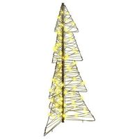 arbol de navidad 100 led blanco calido 120 cm ratan vidaxl