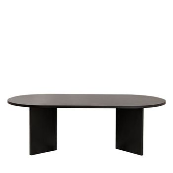 Mesa de centro ovalada de madera 119x60 cm - negro
