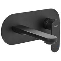 grifo monomando de laton empotrado para lavabo en pared negro chapala