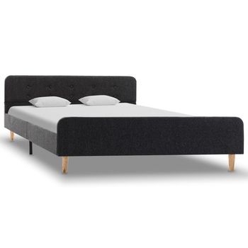 Cama Matrimonial | Cama Doble | Estructura De Cama De Arpillera Gris Oscuro 140x200 Cm Cfw91870