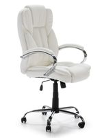 sillon de oficina elevable y reclinable piel sintetica color blanco