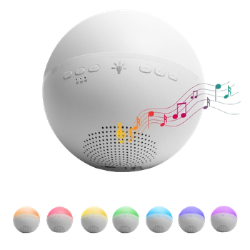 Aigostar Luz Nocturna Infantil de 22 Sonidos Relajantes, 7 Colores Lámpara de Mesita de Noche con Temporizador, Lámpara de Noche USB Recargable para Dormitorio, Salón, Regalo para Bebé, Niño, Adulto