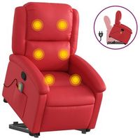 sillon reclinable de masaje  sillon de salon  silla de pie cuero artificial rojo