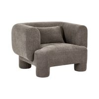 sillon tapizado de tela con textura aterciopelada patas cilindricas estilo organico marron hogbo