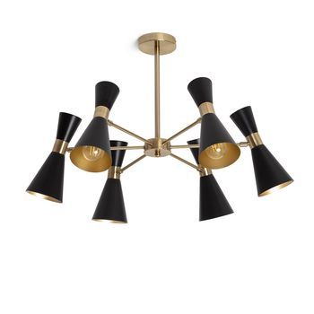 Lámpara De Techo Metal 6 Focos Jigger Negro