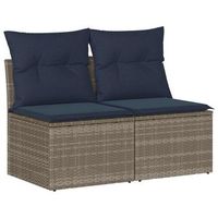 set sofas jardin y cojines 2 uds  juego de muebles de jardin ratan sintetico acacia gris cfw7869098
