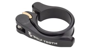 Abrazadera para tija de sillin con forma de diente de lobo