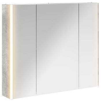 Armario Con Espejo De Baño | Mueble De Baño Gris Concreto 83,5 X 15,5 X 70 Cm