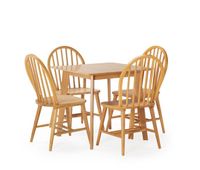 juego de mesa 80x80 cm y 4 sillas de comedor clarck color roble
