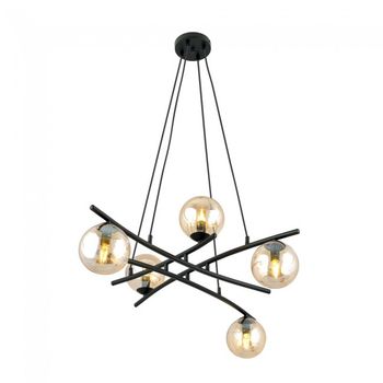 Lámpara colgante lotra ámbar (5 luces)
