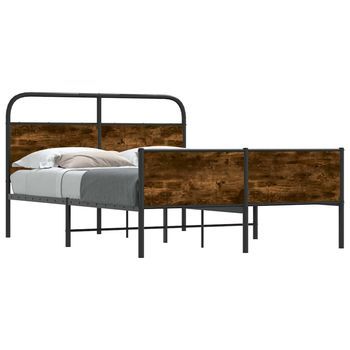 Estructura De Cama Sin Colchón 140x200 Cm Madera Roble Sonoma Vidaxl