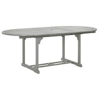 mesa de jardin  mesa de exterior madera maciza de acacia gris 200x100x75 cm