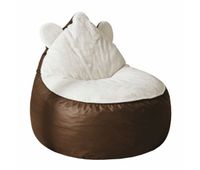 sofa relax individual - diseno oso con orejas redondeadas y perfil acolchado - marron