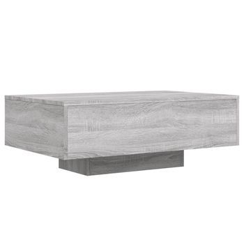 Mesa De Café - Mesa De Centro Con Luces Led Gris Sonoma 85x55x31 Cm