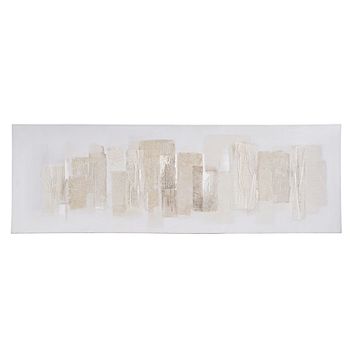 Cuadro pintado en tonos beige y marrón, 150 x 50 cm.