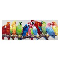 cuadro con loros multicolores 70x200 cm