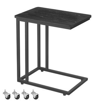 Mesa Auxiliar Rodante En C Con Ruedas Y Patas Ergonómica - Negro