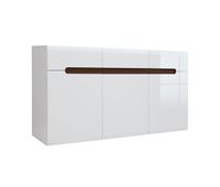 bufe 3 puertas 3 cajones darrel blanco lacado y madera