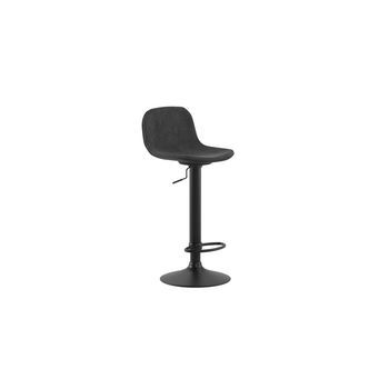 Teo - Taburete De Microfibra Gris Oscuro - Juego De 2