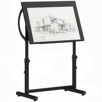 mesa de dibujo inclinable de acero regulable en altura 90 x 60 cm r negro