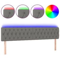 cabecero accesorio para dormir dormitorio mueble led 180 x 7 x 7888 cm tela gris oscuro tdl0201098