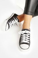 limited collection zapatillas negras de lona anchas