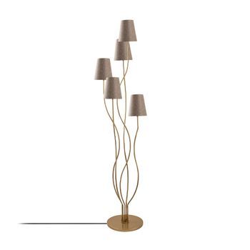 Lámpara De Pie Bonibon-13241 Beige Oro Metal Tela 44x44x160 Cm
