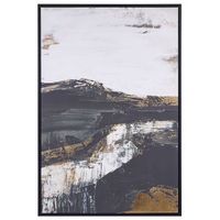 lienzo cuadro de pared 93 x 63 cm marco mdf sintetico formas abstractas rectangular moderno blanco y negro statte