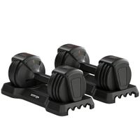 sportnow set mancuernas ajustables 5 en 1 quick-dial 11 kg negro