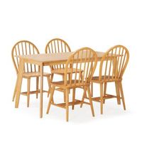 juego de mesa 140x80 cm y 4 sillas de comedor clarck color roble